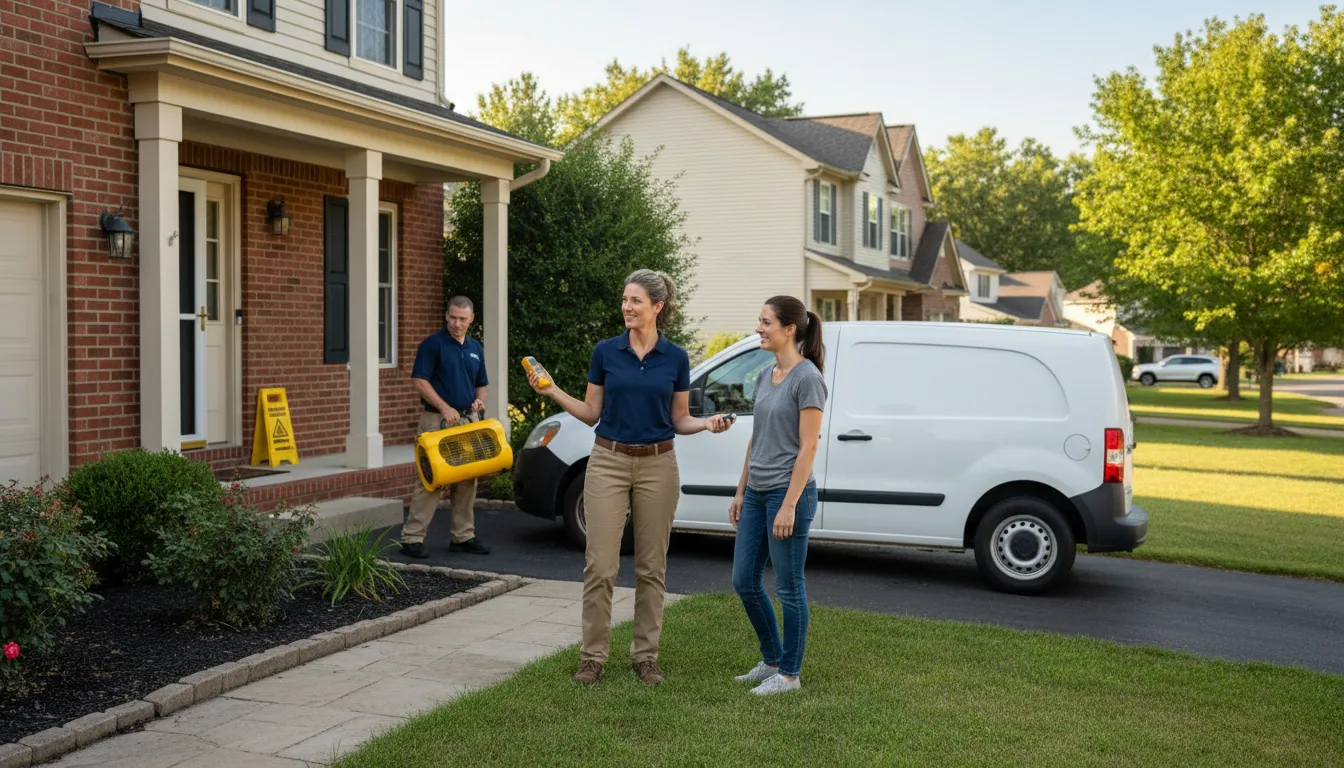 Residential water damage restoration in White Hall, IL